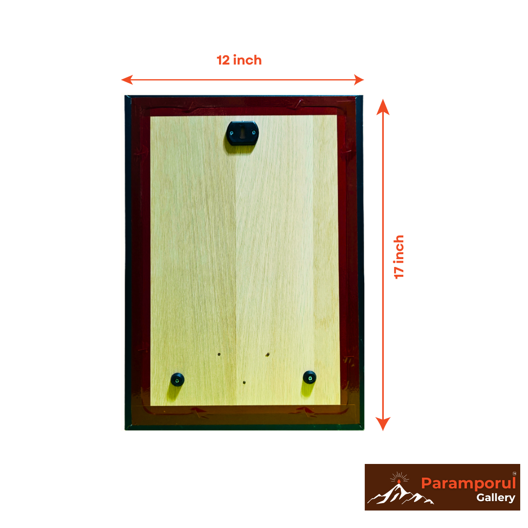 Lord Murugan Gold Foil Daily Sheet Calendar 12x17 Inch 2026 | Wooden-Finish Frame & Hardboard Backing | Replaceable Yearly Calendar Pad | Premium Devotional Wall Decor for Home & Office