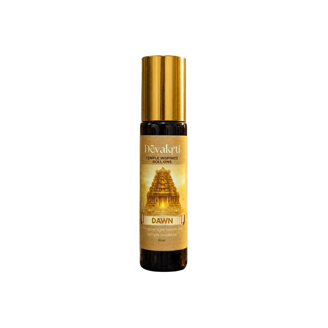 Devakrti Dawn Temple-Inspired Attar Roll-On | Clean Floral & Amber Fragrance | Alcohol-Free Long-Lasting Perfume Oil | Travel-Friendly | 10ml