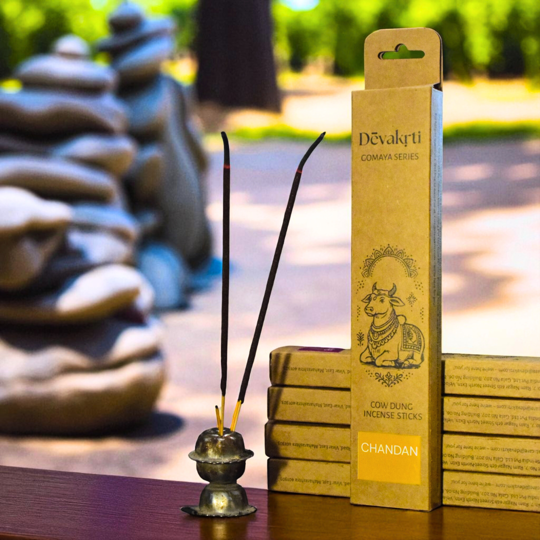 Chandan Sandalwood Cow Dung Incense Sticks -  Agarbatti | 30 Sticks