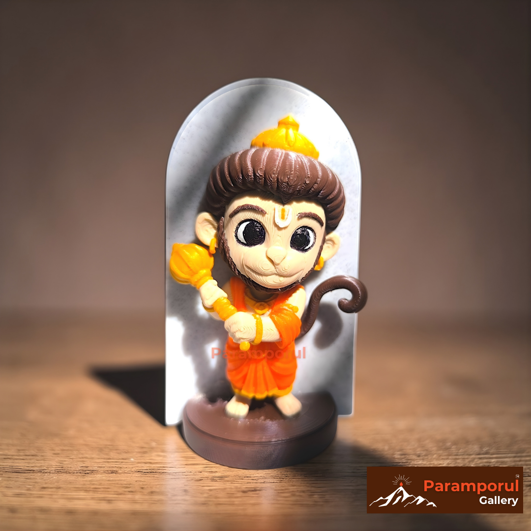 Baby Hanuman (10 cm) | Eco-Friendly 3D Printed Idol for Kids | Magnet & Study Table Decor