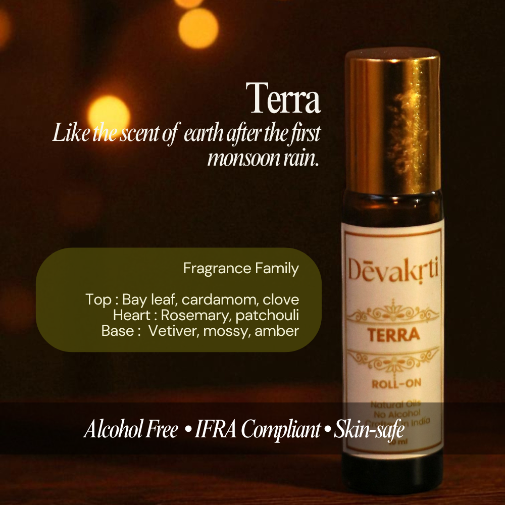 Terra Natural Roll-On Perfume - Temple Abhishekam Fragrance | Alcohol-Free Roll On