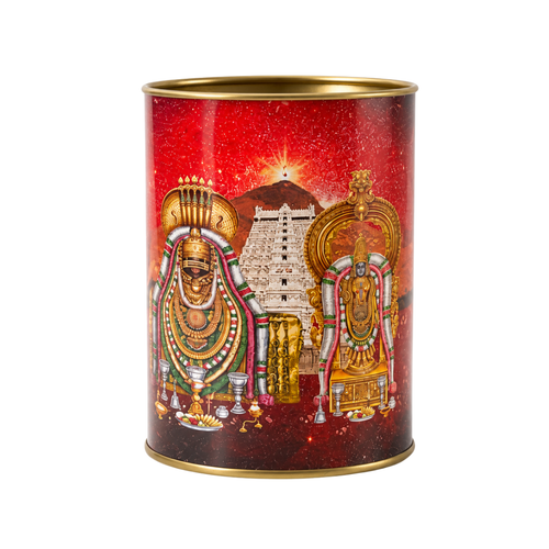 Annamalaiyar Unnamalai Amman Hundial | Tiruvannamalai Souvenir Piggy Bank | Temple Decor Coin Box Gift | Kraftboard & Tin | 5 Inch