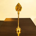 Brass Murugan Vel 6 Inch | Sacred Spear of Lord Murugan | Tamil Om & Shiva Tilak | Golden Finish Brass Vel for Pooja Room & Home Altar