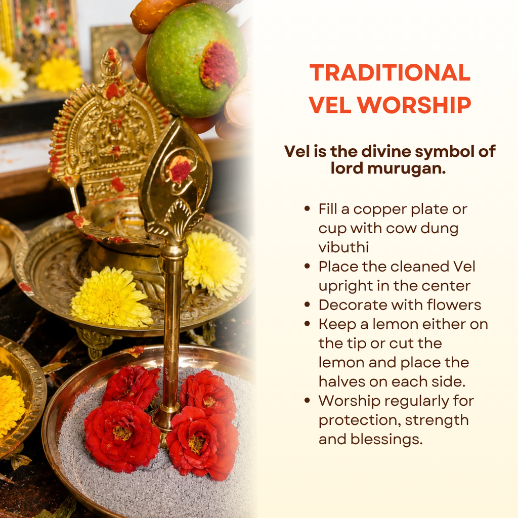 Brass Murugan Vel 9 Inch | Sacred Spear of Lord Murugan | Tamil Om & Shiva Tilak | Golden Finish Brass Vel for Home Temple & Special Gifting