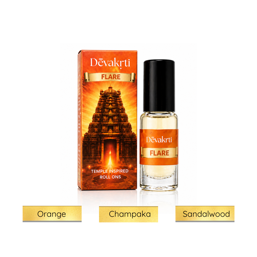 Devakrti Flare Roll-On Attar Perfume Oil | Bright Uplifting Fragrance for Women & Men | Alcohol-Free, Travel Friendly