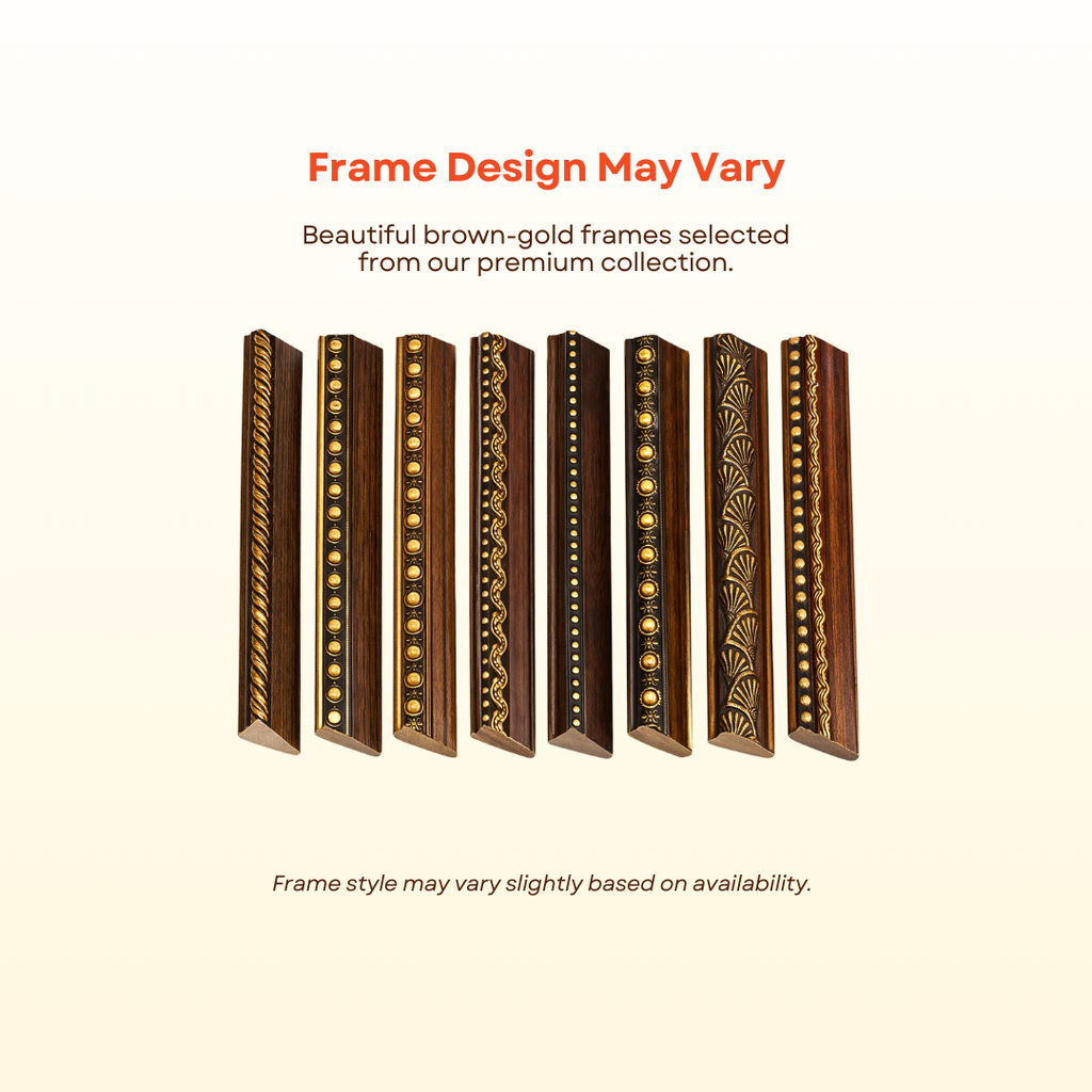 Hindu God Photo Frames for Pooja Room | Medium 10 x 14 in | Embossed Gold Foil