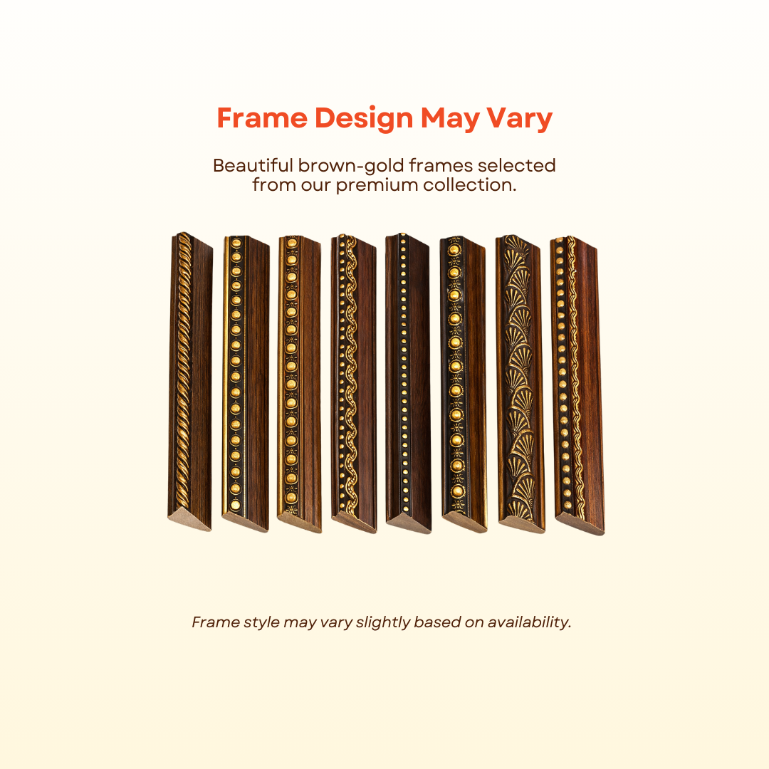 Hindu God Photo Frames for Pooja Room | Medium 10 x 14 in | Embossed Gold Foil