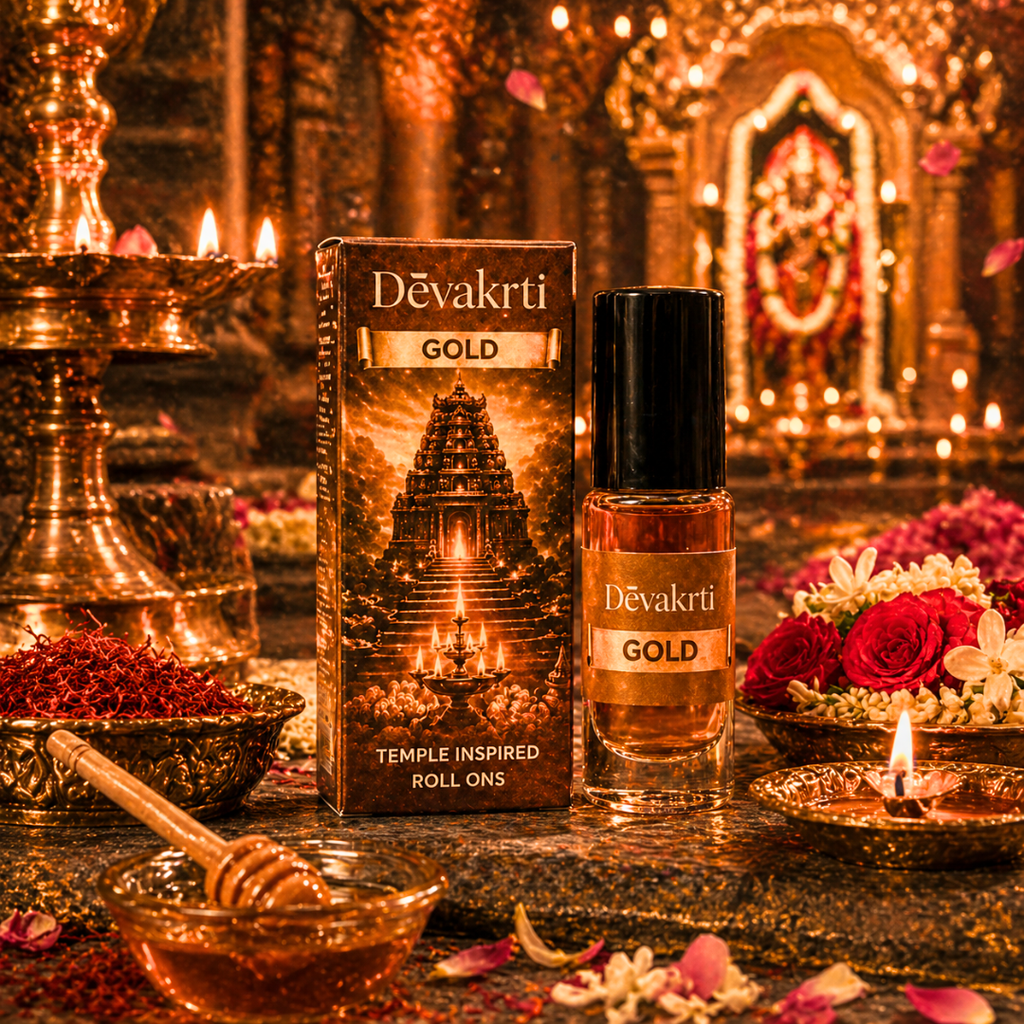 Devakrti Gold Roll-On Attar Perfume Oil | Warm Sweet Luxury Fragrance for Women & Men | Alcohol-Free Attar