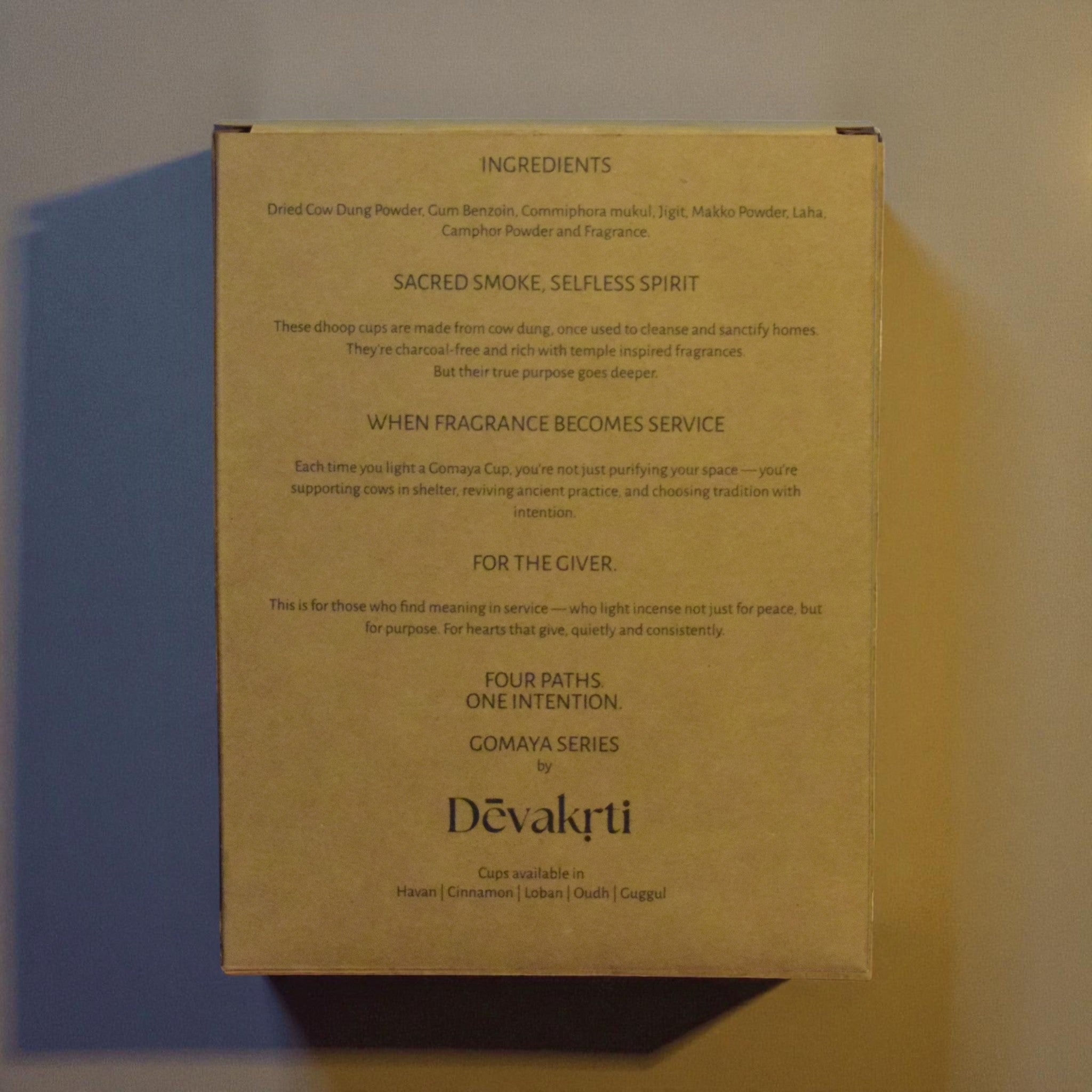 Cinnamon Gomaya Dhoop Cups - Warm Aromatic Cow Dung Incense for Love & Positive Energy (Pack of 12)