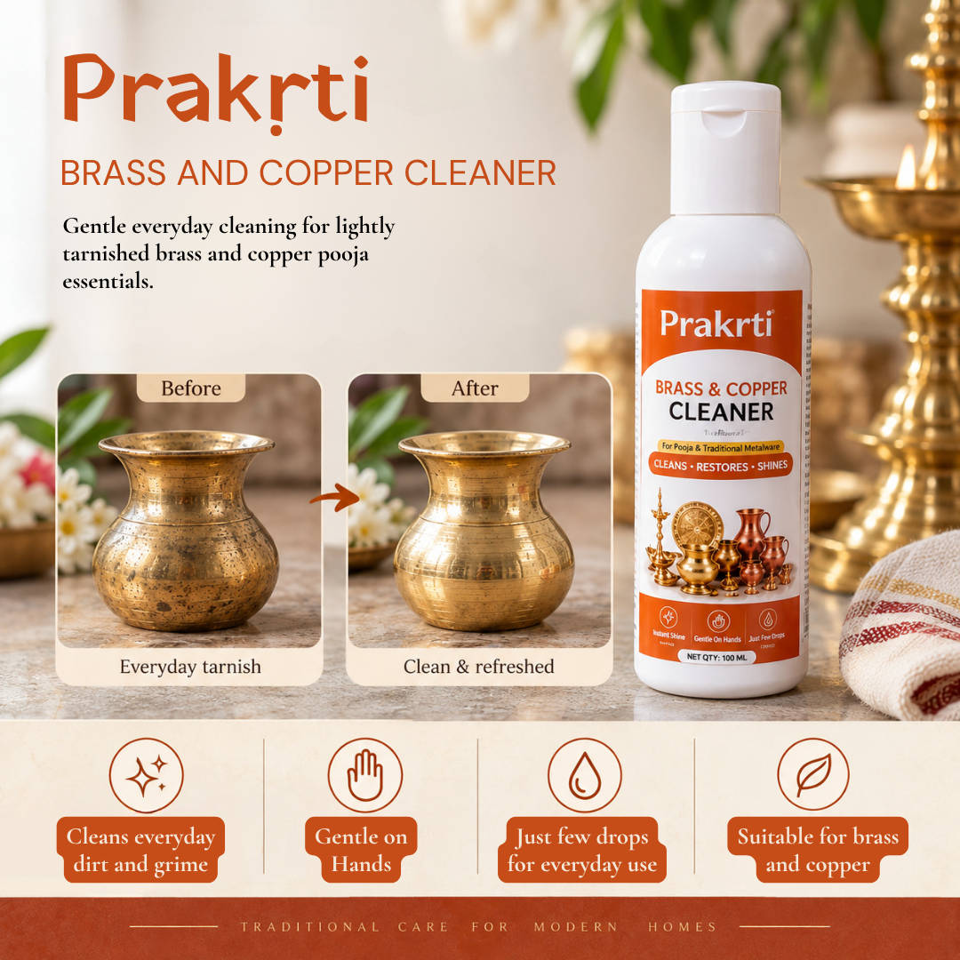 Prakrti Brass & Copper Cleaner | For Pooja Items & Metalware
