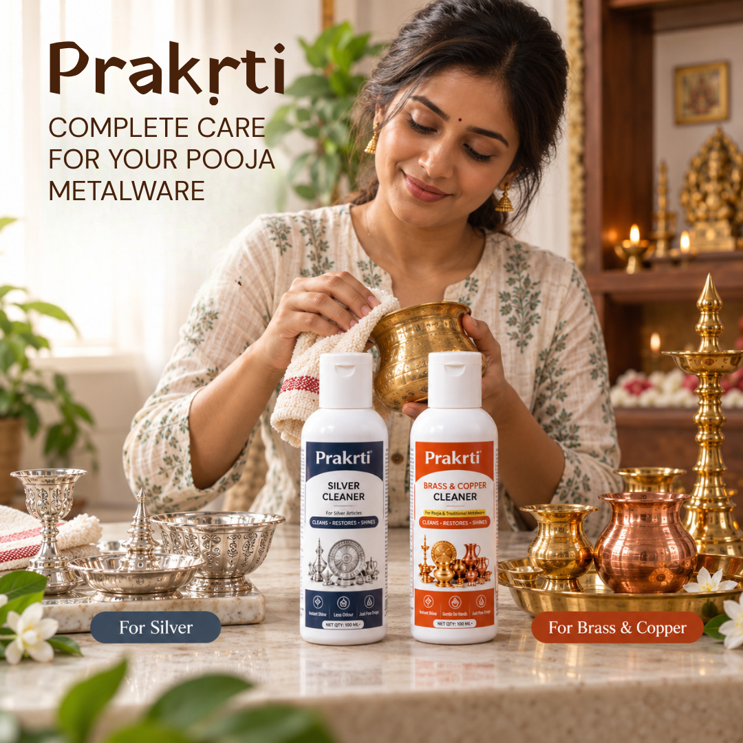 Prakrti Brass & Copper Cleaner | For Pooja Items & Metalware