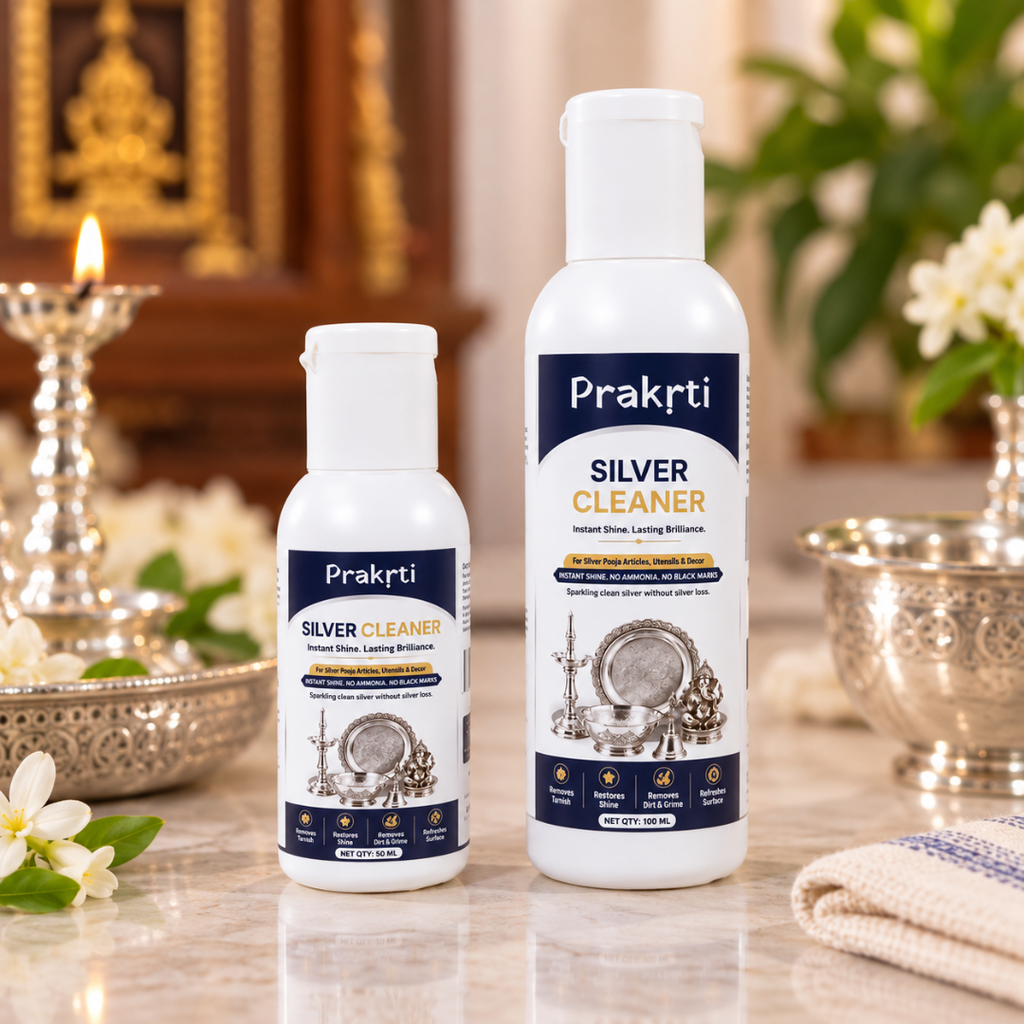Prakrti Silver Cleaner | For Silver Pooja Items, Utensils & Décor
