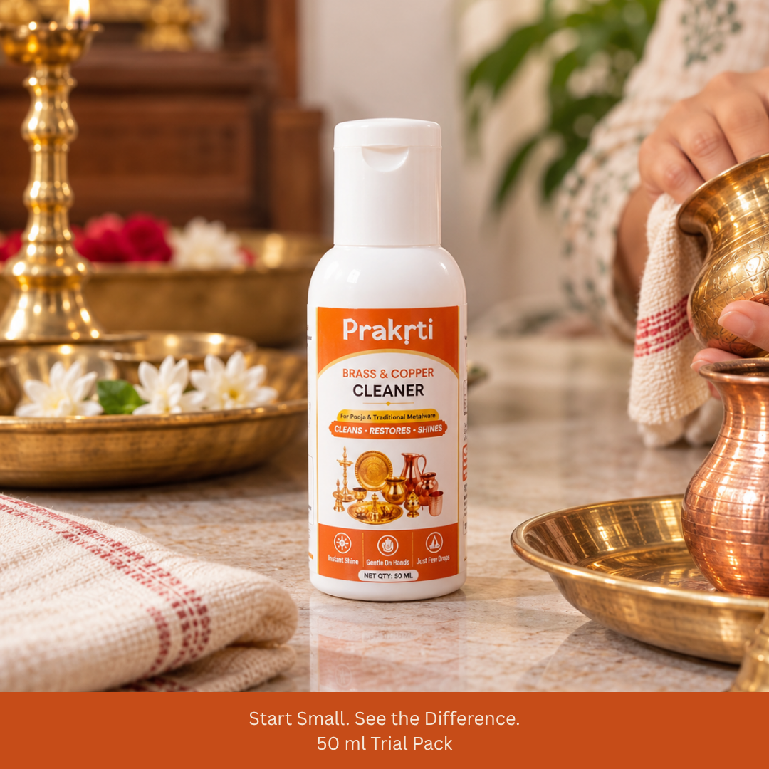 Prakrti Brass & Copper Cleaner | For Pooja Items & Metalware
